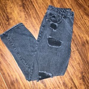 NO BOUNDARIES BLACK BOYFRIEND DESTRESS JEANS; SIZE 11
